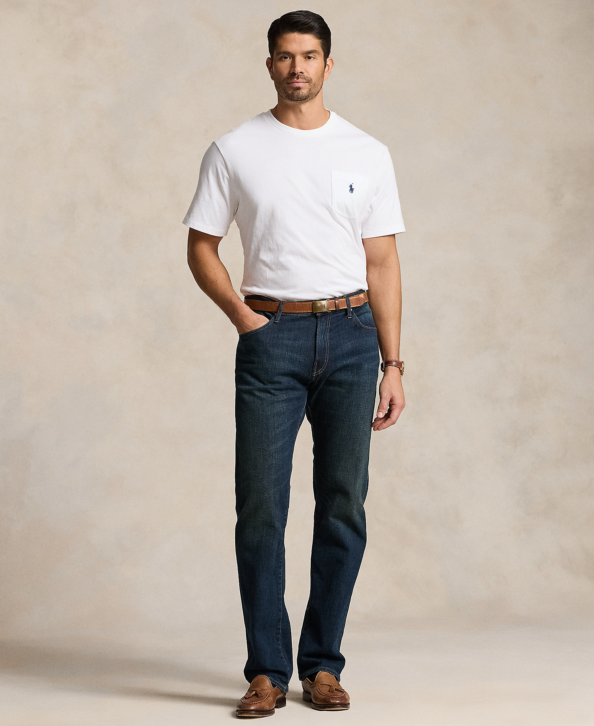 Polo Ralph Lauren Men's Big & Tall Crew-Neck Pocket T-Shirt - White