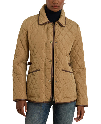 Lauren Ralph Lauren Petite Quilted Velboa-Lined Jacket, Created for Macy's - Classic Camel