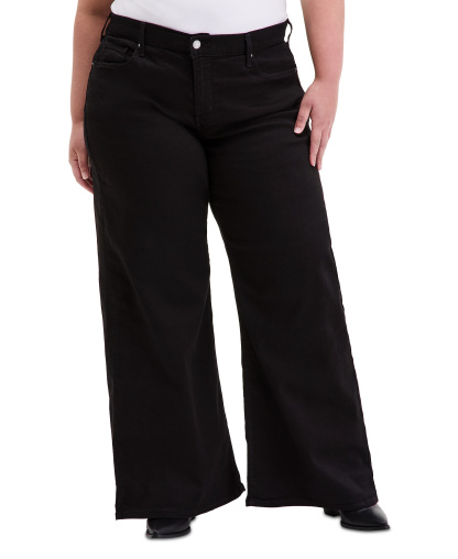 Levi's Women's 318 Shaping Stellar-Stretch Wide-Leg Jeans - Black