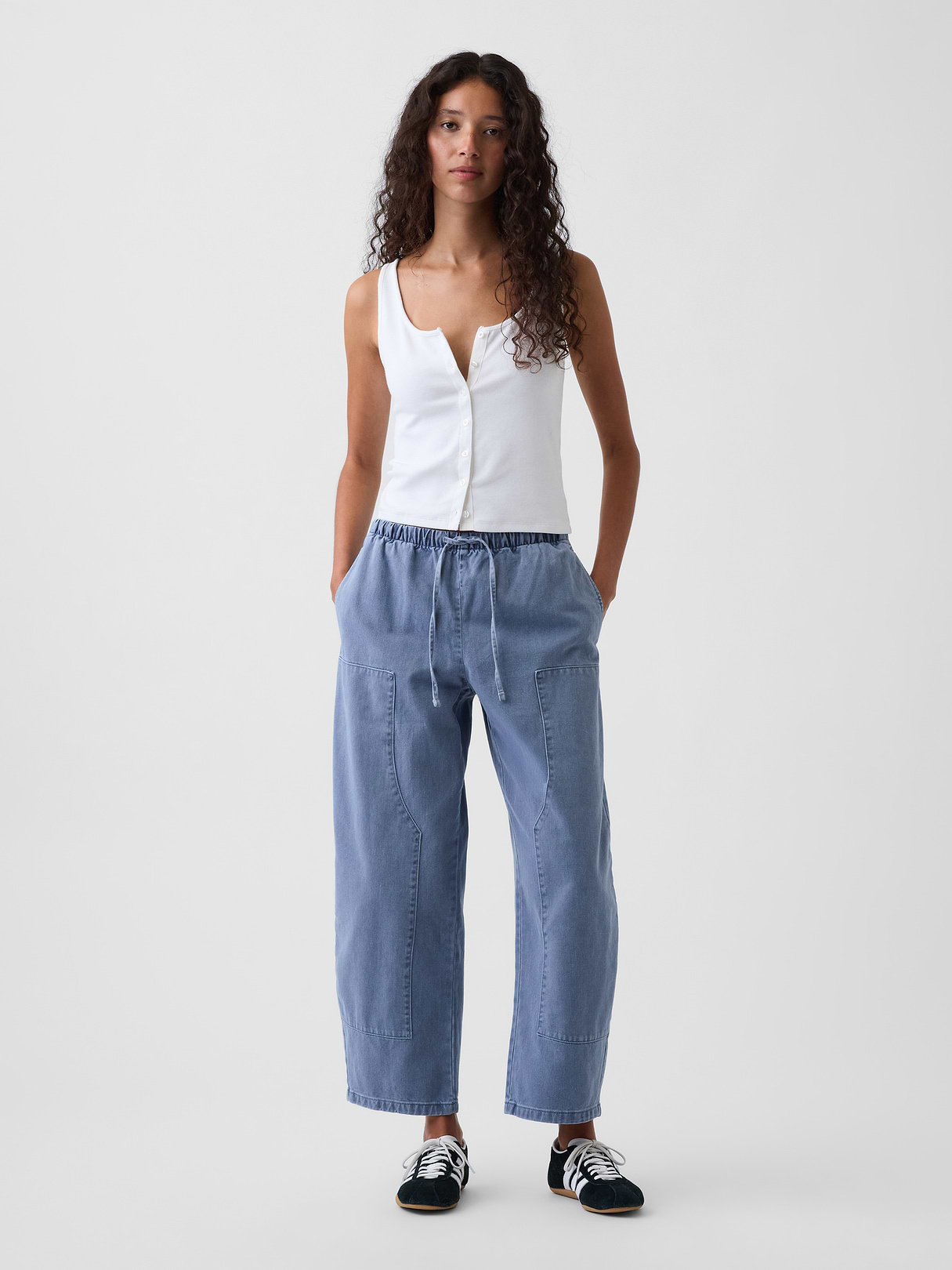 Easy Double-Knee Barrel Pants - Sargassus blue