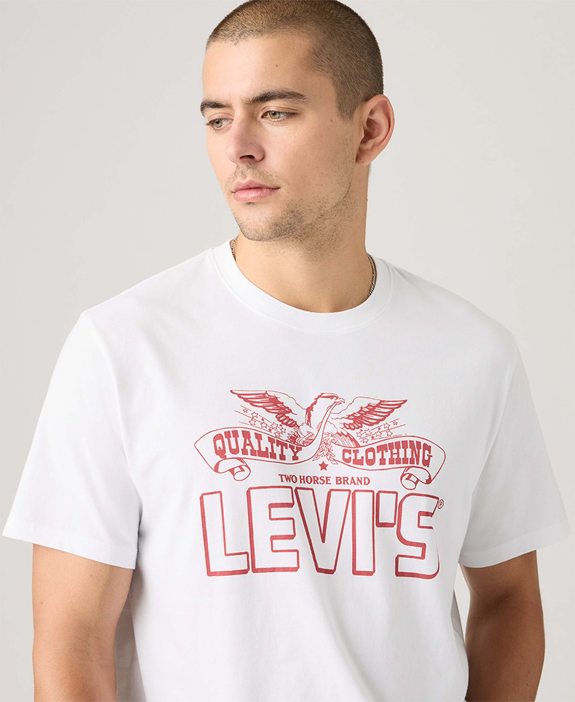 Levi's Men's Classic Short-Sleeve Graphic Crewneck T-Shirt - Eagle White