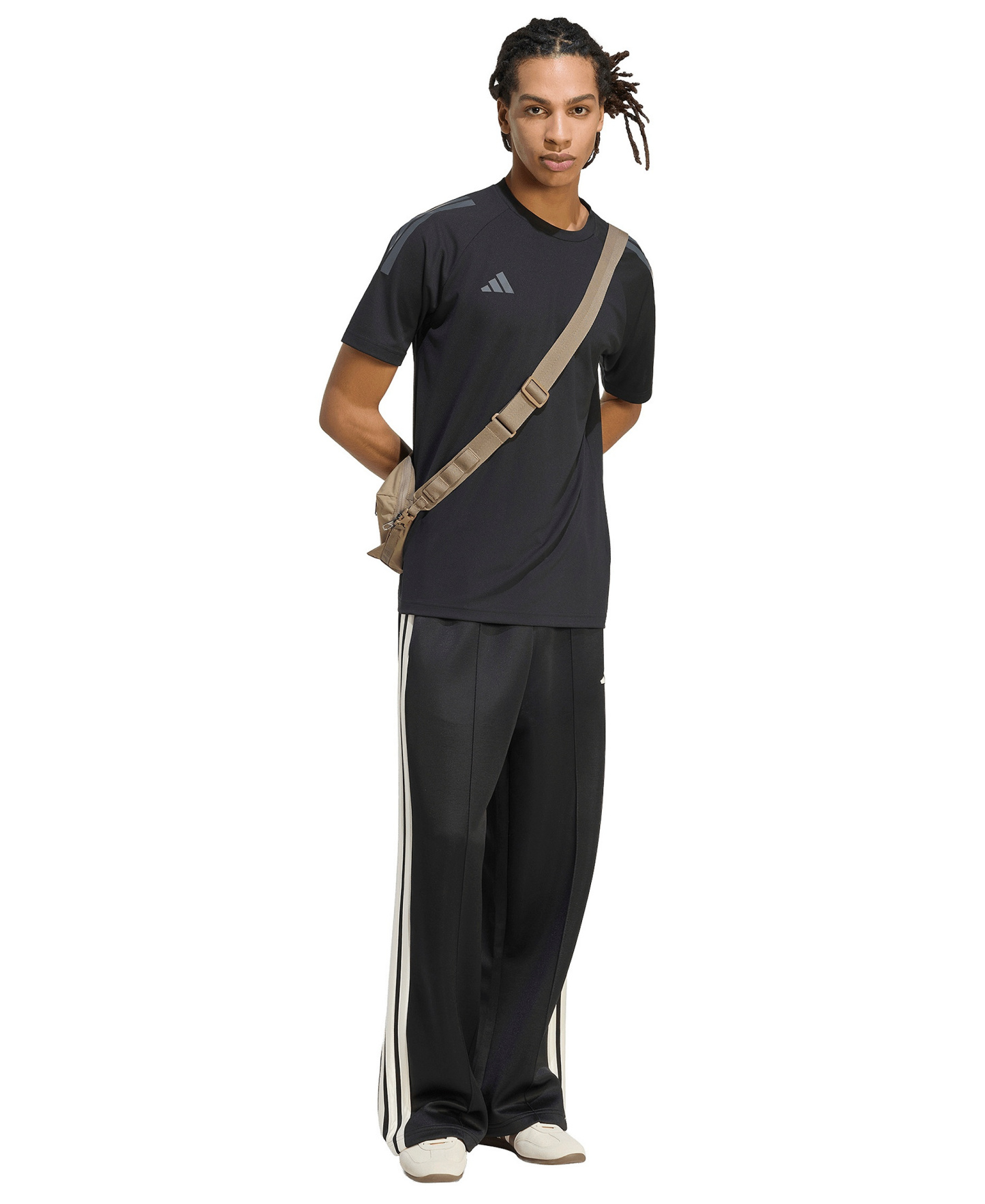 adidas Men's Stadium Loose Open Hem Drawcord Pants - Black