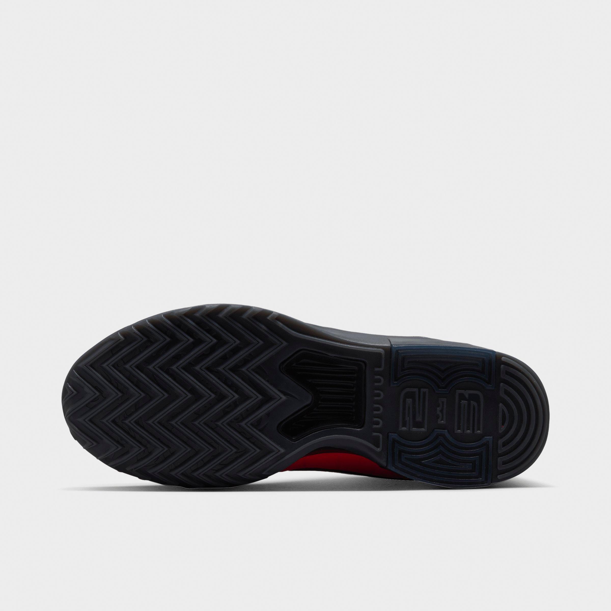Men's Nithtke LeBron Witness 9 Basketball Shoes - Bright Crimson/Smoke Grey/Black - Bottom view