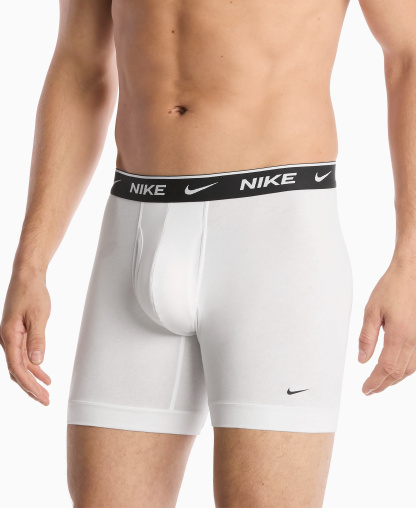 Nike Mens Dri-FIT Essential Cotton Stretch Boxer Briefs, 3-Pack - White/Gray Heather/Black