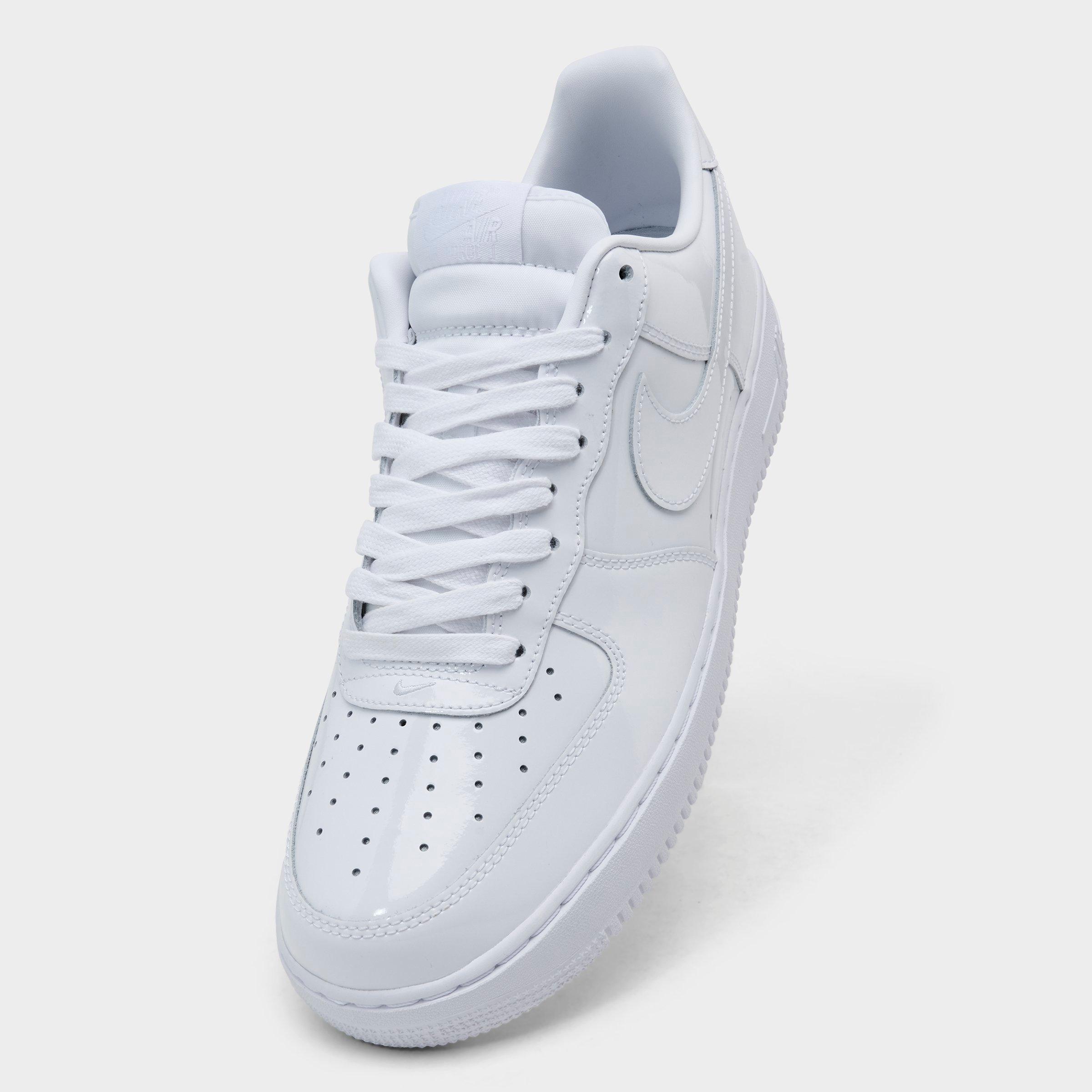 Men's Nithtke Air Force 1 '07 Patent Leather Casual Shoes - White/White - Detail shot