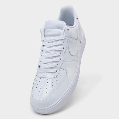 Men's Nithtke Air Force 1 '07 Patent Leather Casual Shoes - White/White - Detail shot