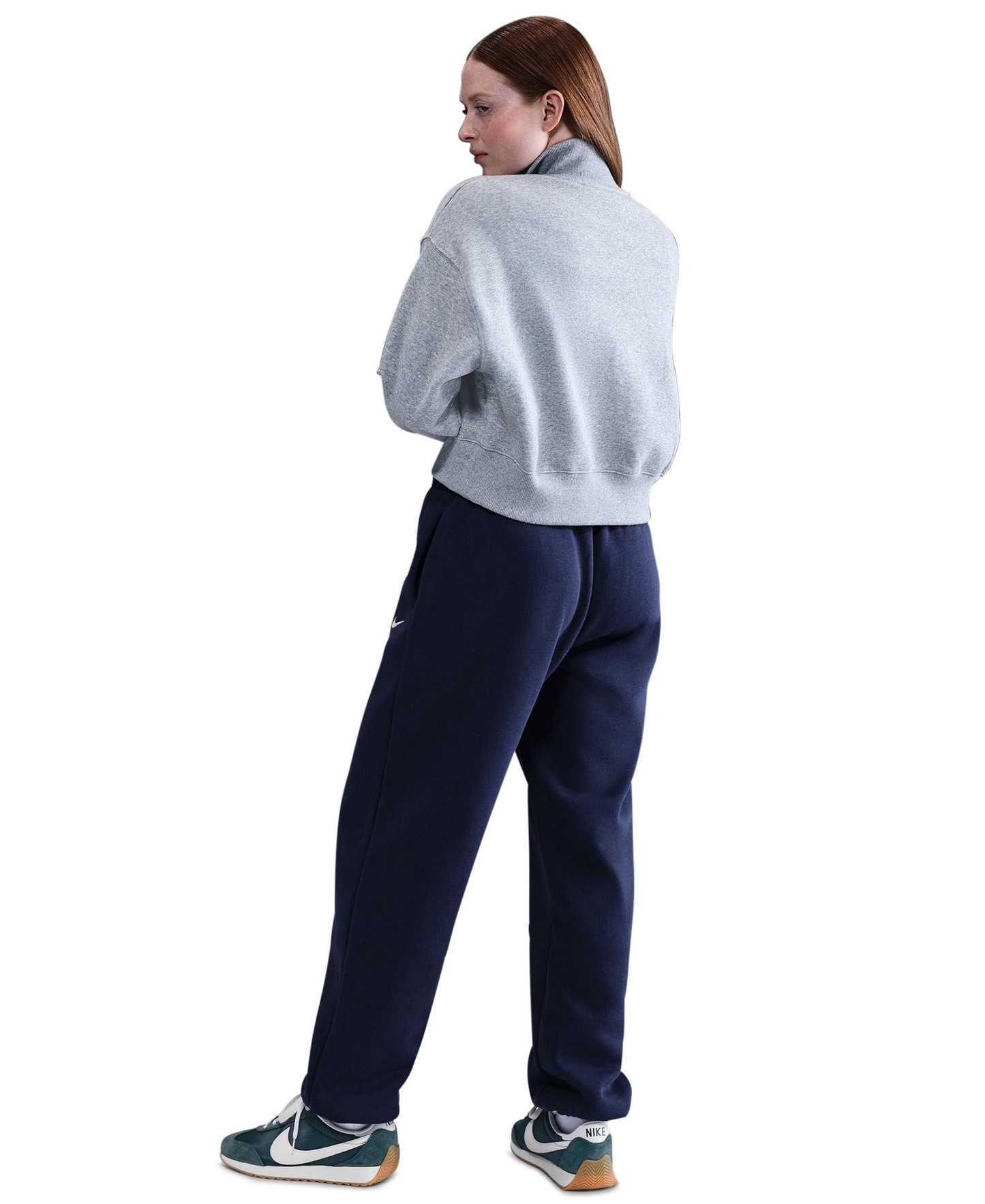 Nike Women's Sportswear Phoenix Fleece High-Rise Oversized Sweatpants - Midnight Navy/Sail