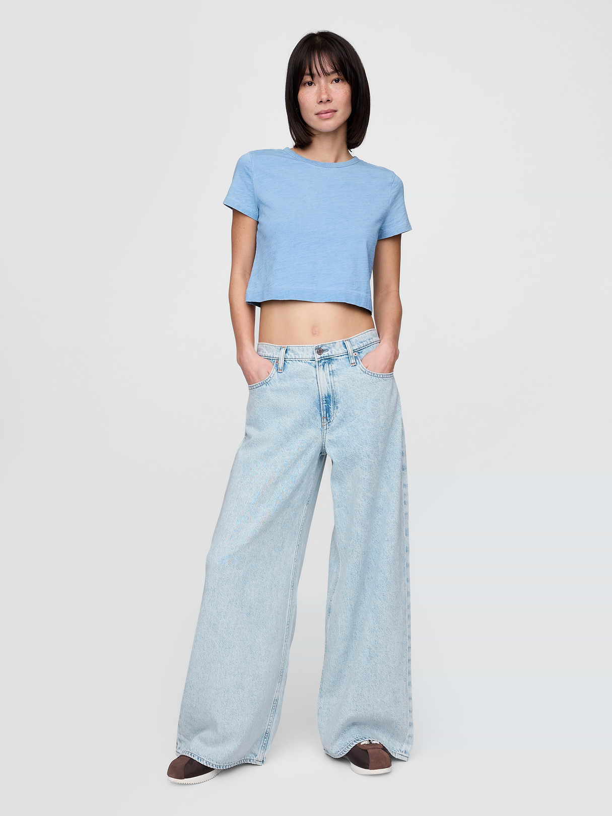 Low Slung Extra Baggy Jeans - Light indigo