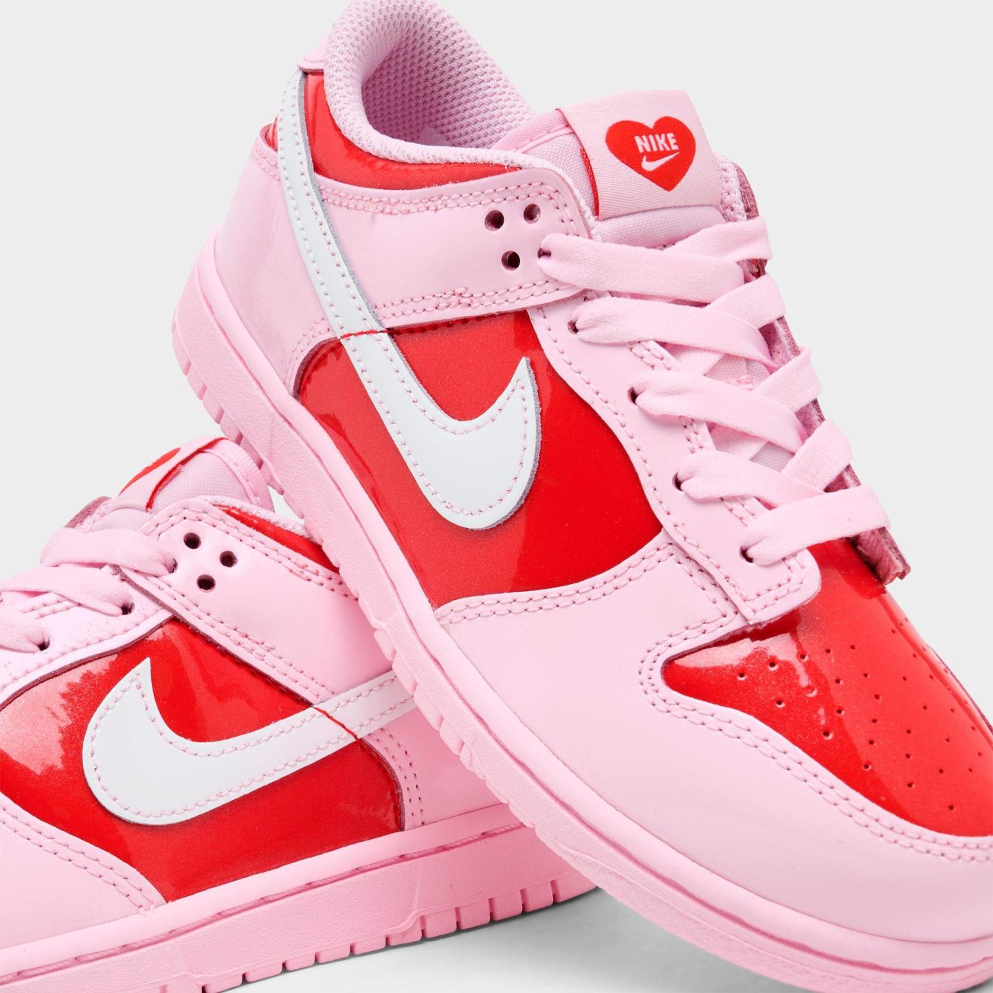 Girls' Little Kids' Nithtke Dunk Low Casual Shoes - Pink Foam/Summit White/Light Crimson - Detail shot