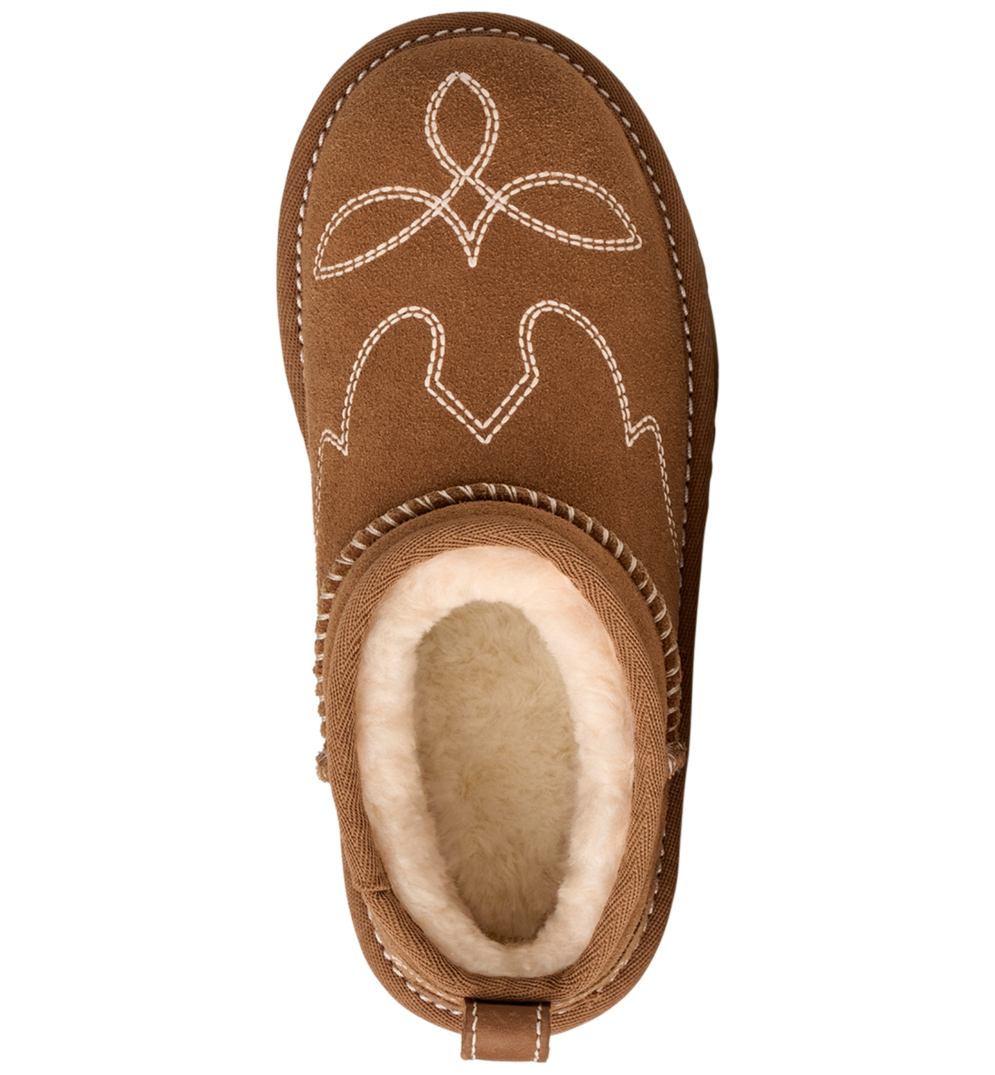 UGG® Kids Classic Ultra Mini Western Round Toe Booties - Chestnut