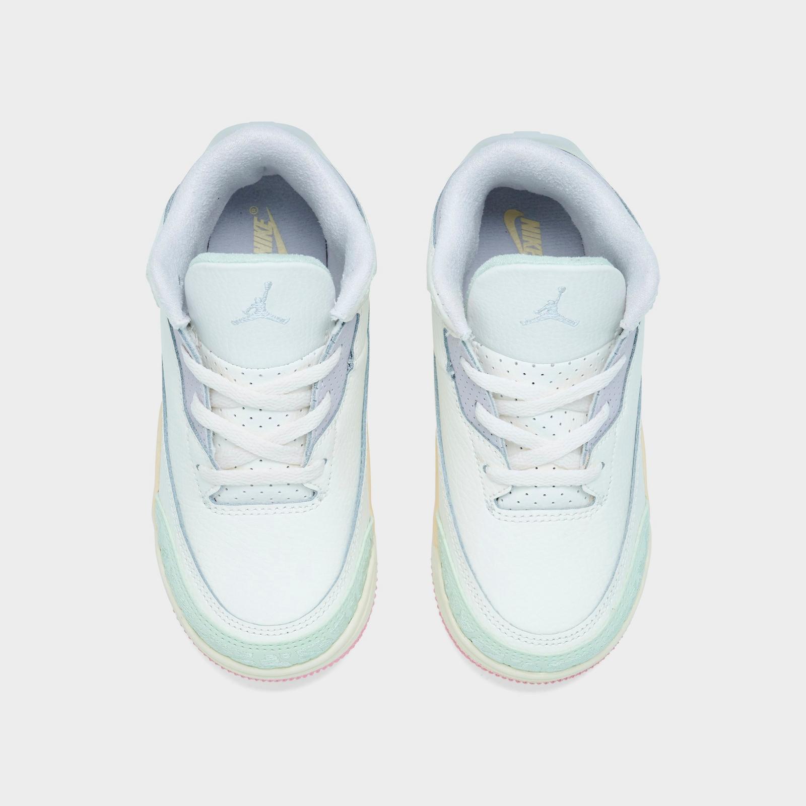 Kids' Toddler Air Jordan Retro 3 Basketball Shoes - Sail/Jade Aura/Aura/Iced Carmine/Muslin/Iris Whisper - view 5