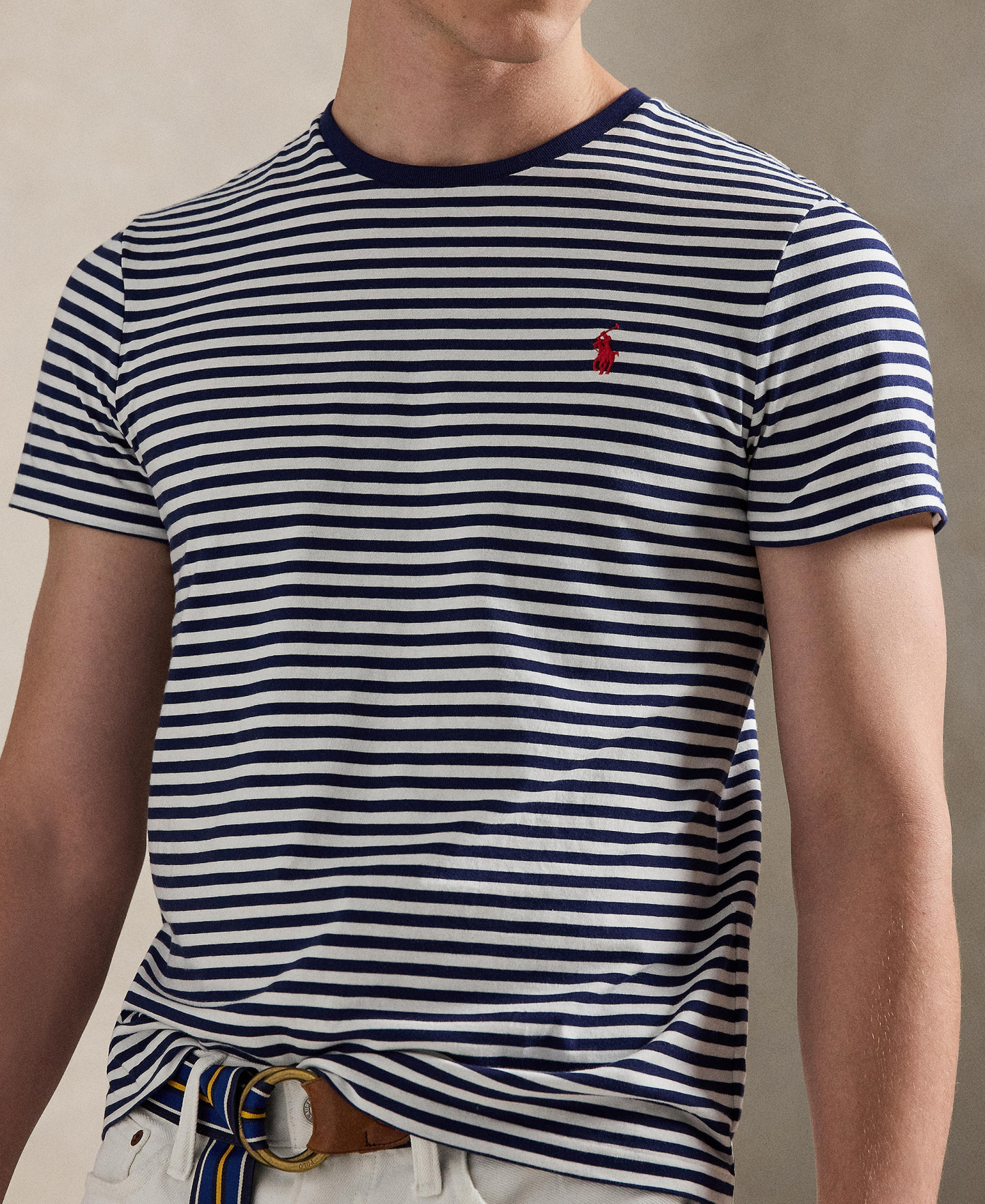 Polo Ralph Lauren Men's Classic-Fit Stripe T-Shirt - Newport Navy/White