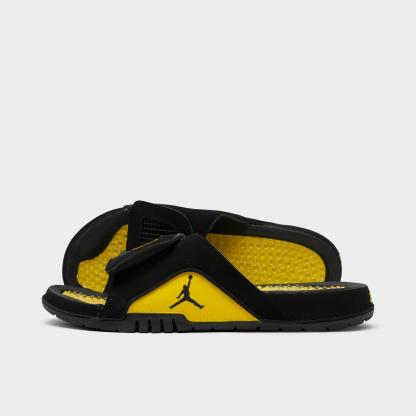 Men's Jordan Hydro 4 Retro Slide Sandals - Black/Tour Yellow - view 1