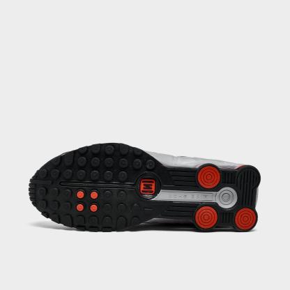Men's Nithtke Shox R4 Casual Shoes - Metallic Silver/Black/Picante Red/Metallic Silver - Bottom view