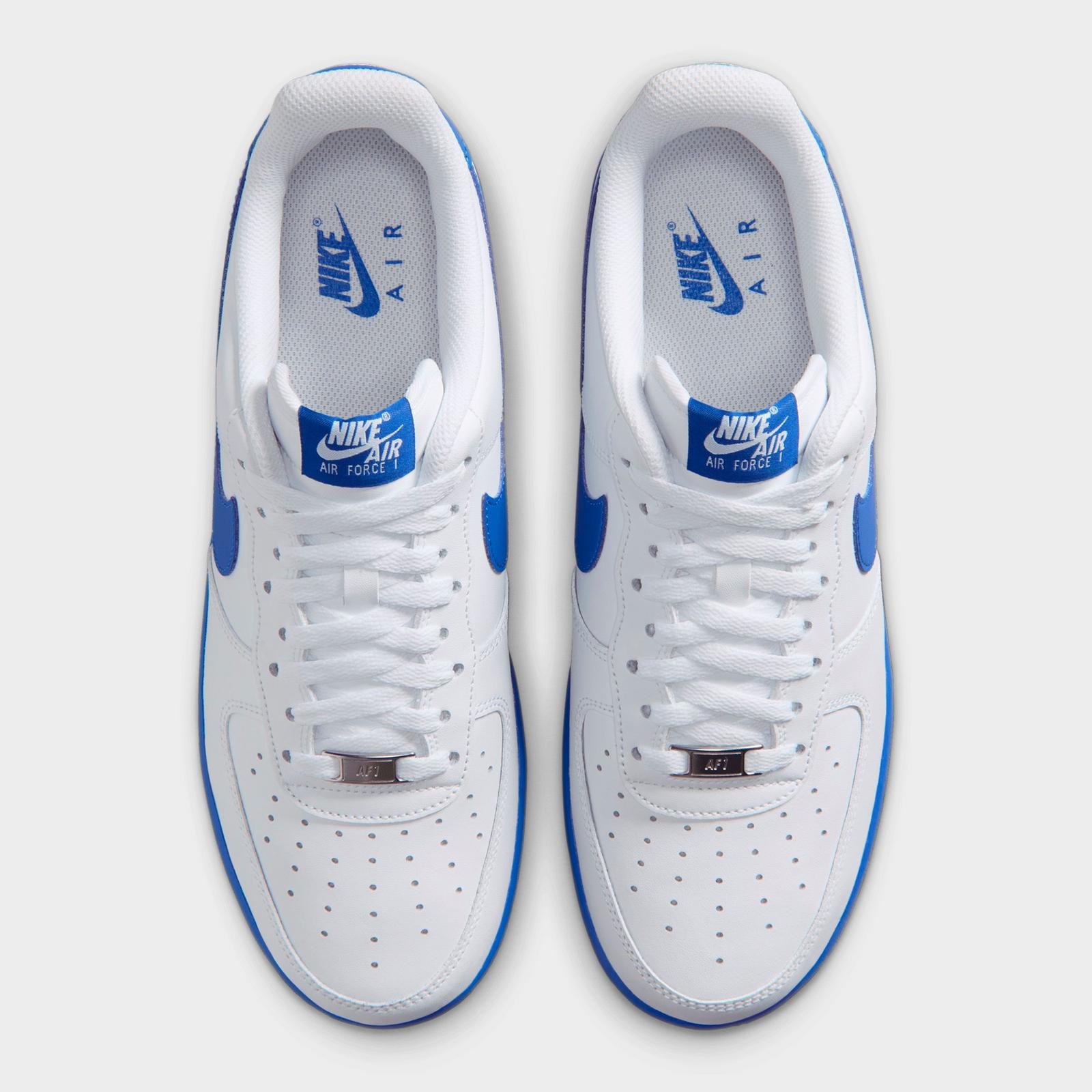 Men's Nike Air Force 1 '07 Low Casual Shoes - White/Game Royal