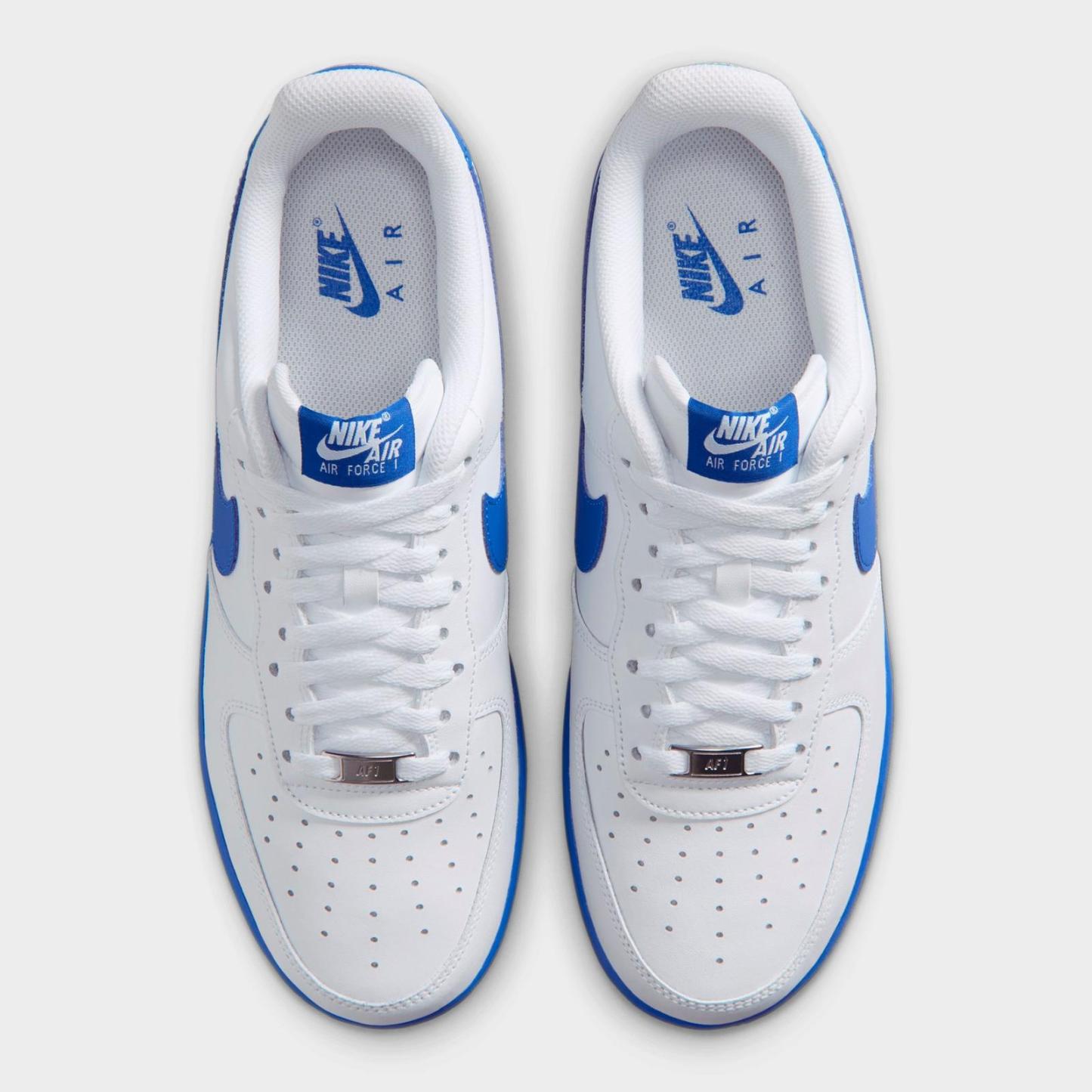 Men's Nike Air Force 1 '07 Low Casual Shoes - White/Game Royal