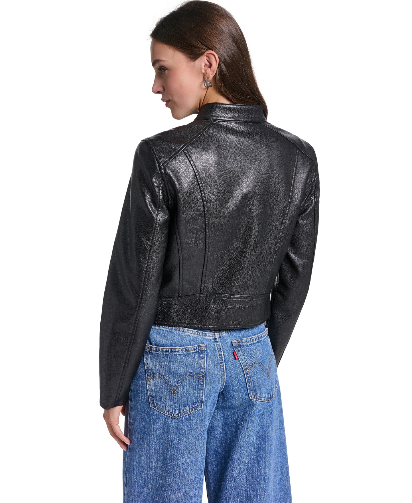 Levi's Women's Faux Leather Racer Jacket - Blk Black