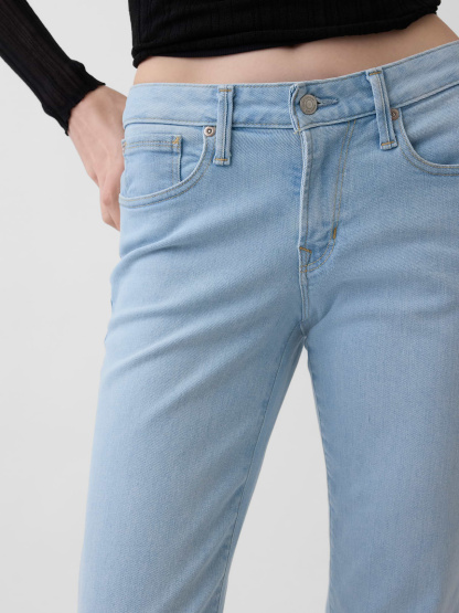 Low Rise Long & Lean Split-Hem Jeans - Light indigo