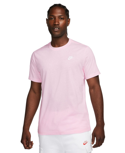 Nike Men's Sportswear Club Crewneck T-Shirt - Pink Foam/White