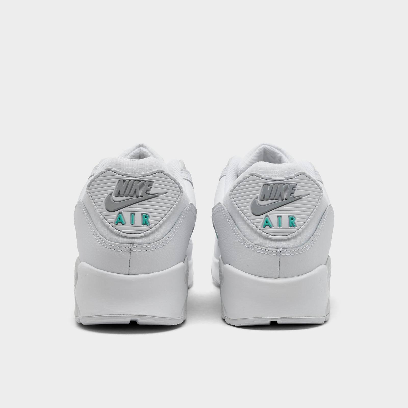 Men's Nike Air Max 90 Casual Shoes - White/Photon Dust/Hyper Turquoise