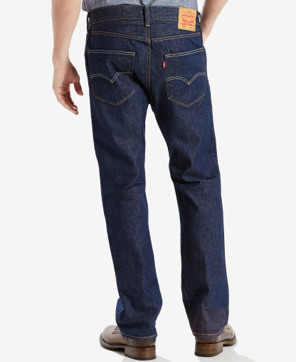 Levi's Men's 501 Straight-Fit Button Fly Stretch Jeans - The rose stretch
