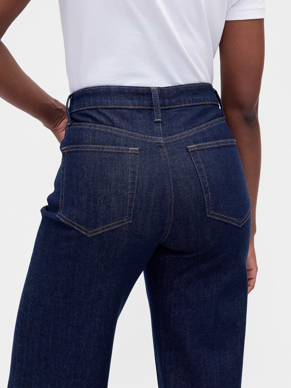 Curvy High Rise Stride Wide-Leg Jeans - Dark indigo