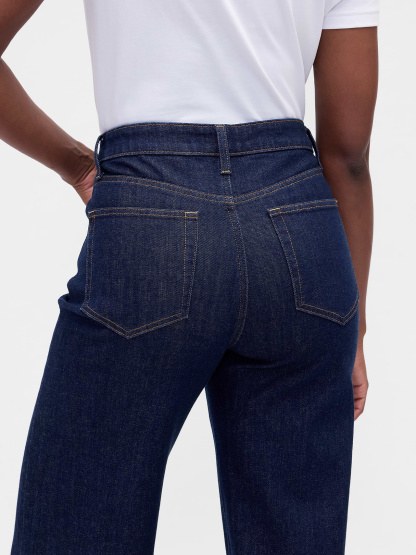 Curvy High Rise Stride Wide-Leg Jeans - Dark indigo