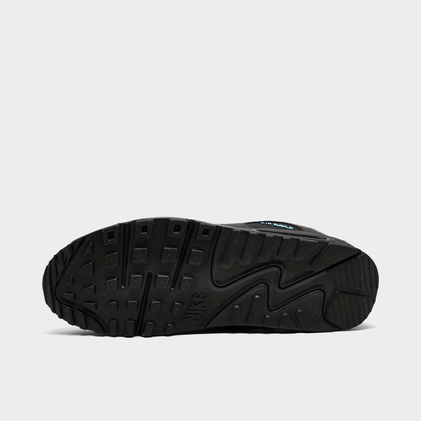 Men's Nithtke Air Max 90 Casual Shoes - Part 1 - Light Smoke Grey/Black/Football Blue - Bottom view