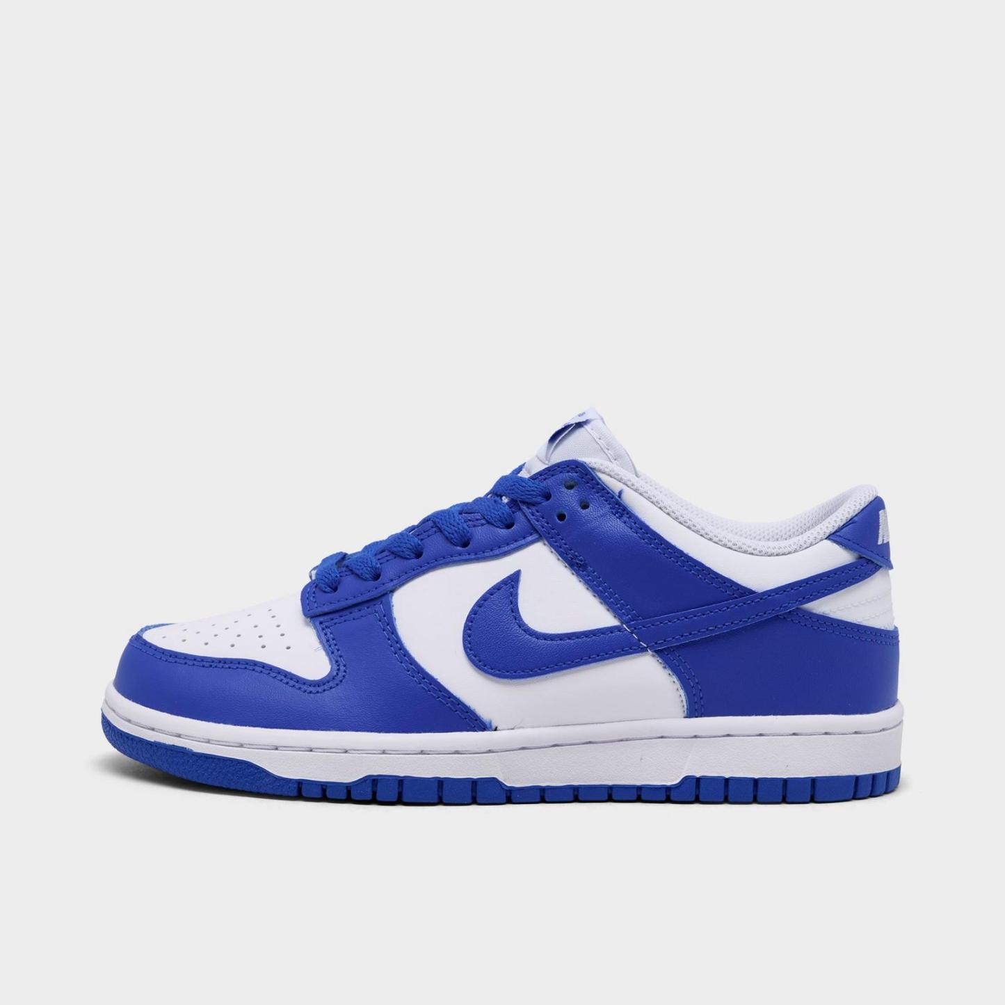 Big Kids' Nike Dunk Low Casual Shoes - White/Hyper Royal/Hyper Royal