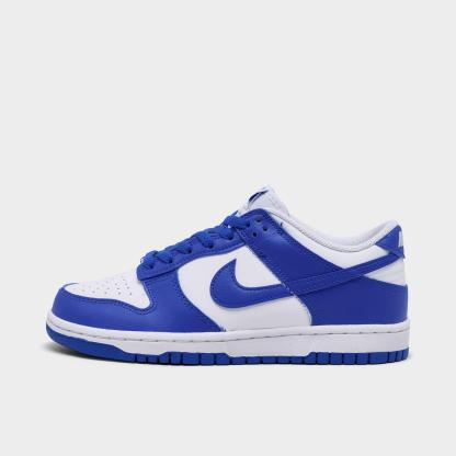 Big Kids' Nike Dunk Low Casual Shoes - White/Hyper Royal/Hyper Royal