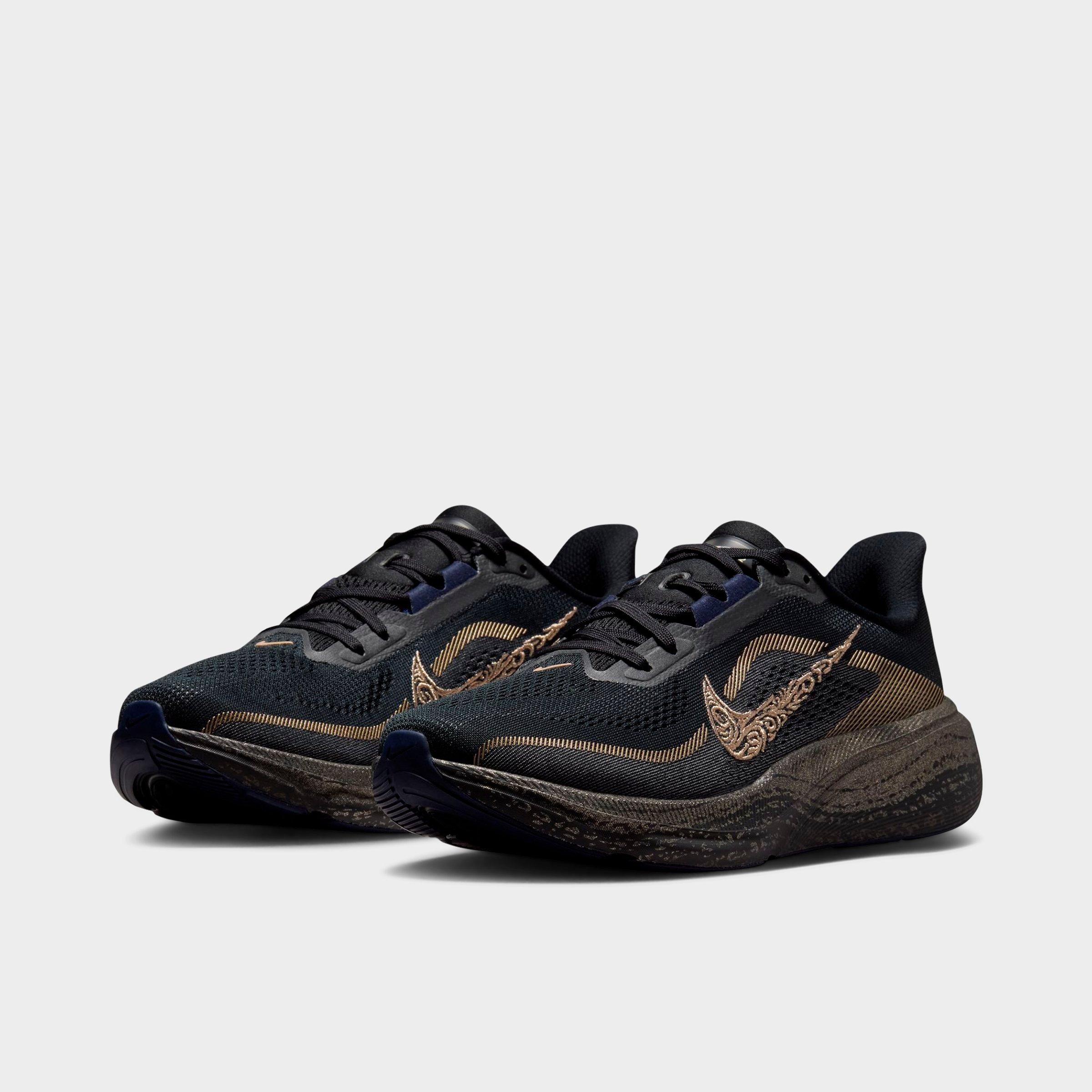 Women's Nithtke Pegasus 42 Running Shoes - Part 1 - Black/Pitch Blue/Blackened Blue/Blur - Both shoes facing left