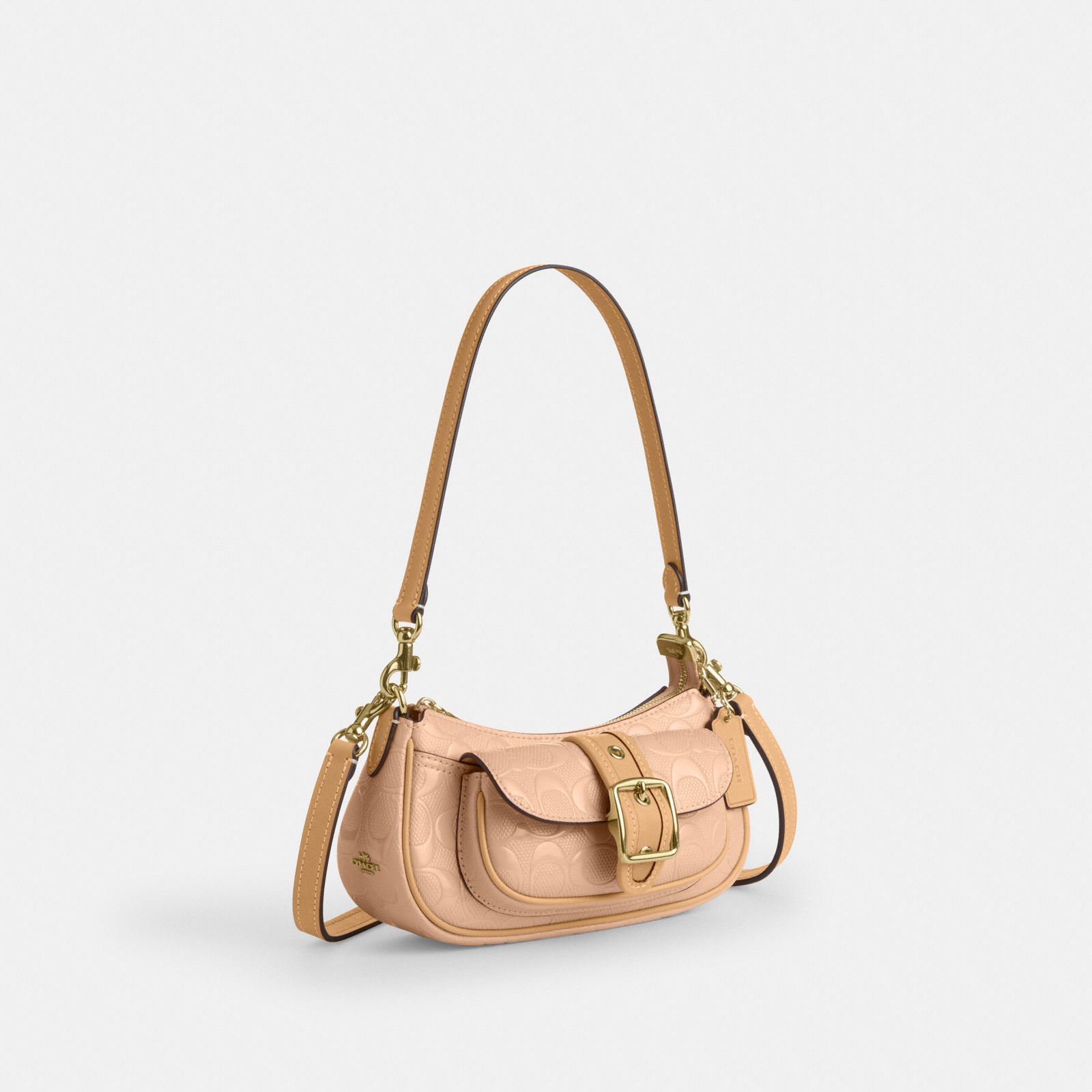 Ashton Mini Shoulder Bag In Signature Leather - Gold/Faded Blush - view 4