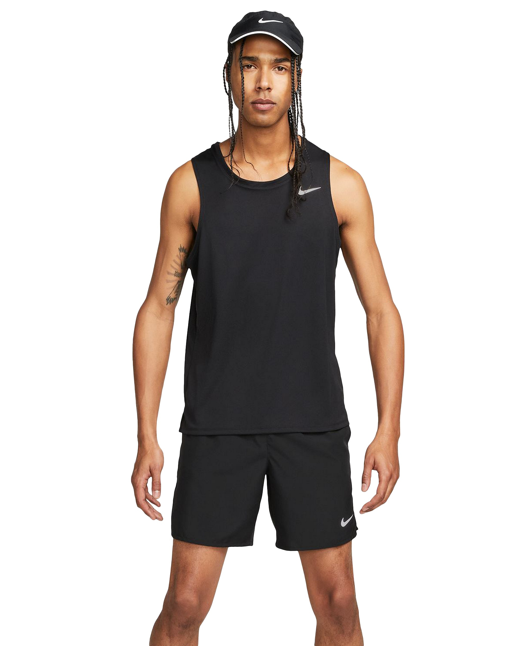 Nike Men's Miler Dri-FIT Running Tank - Black/Reflective Silver