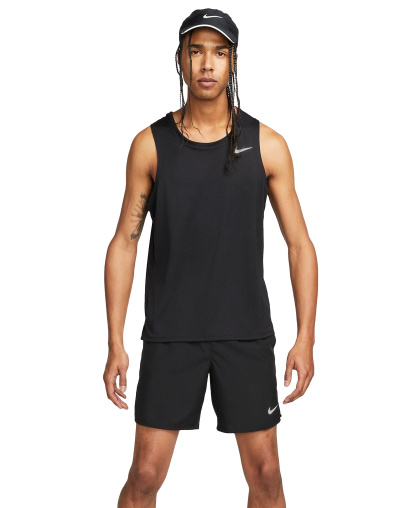 Nike Men's Miler Dri-FIT Running Tank - Black/Reflective Silver