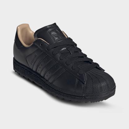 Men's adidas Originals Superstar II Ripple Casual Shoes - Core Black/Core Black/Warm Sandstone - Both shoes facing left
