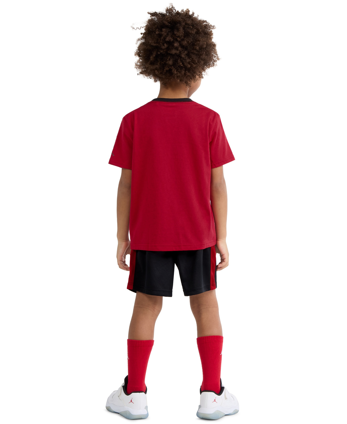 Jordan Boys' 2T-7 Airball Crewneck T-Shirt and Shorts, 2-Piece Set - Black/Red