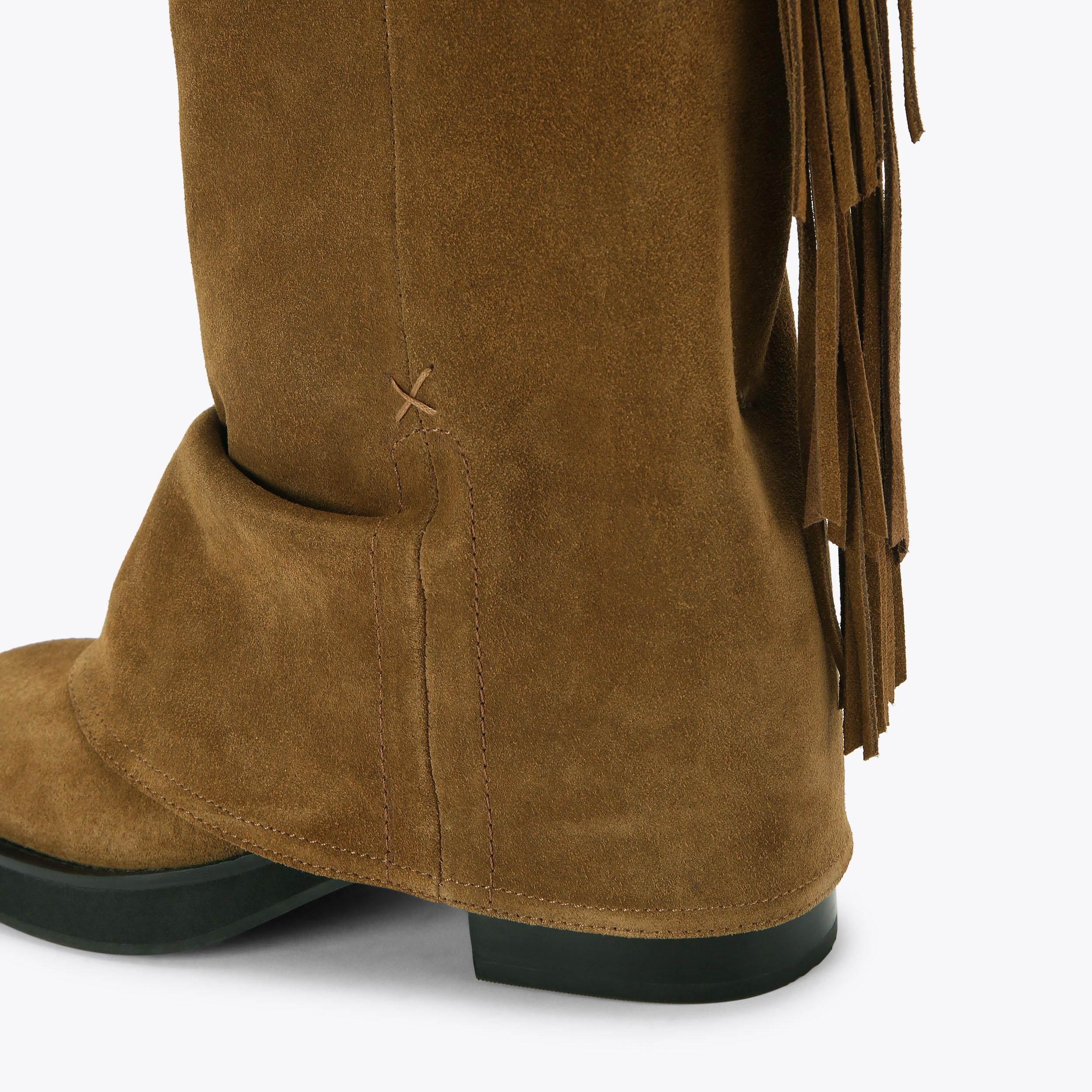 Kurt Geiger London Fringe Gaiter Biker - Brown - view 5