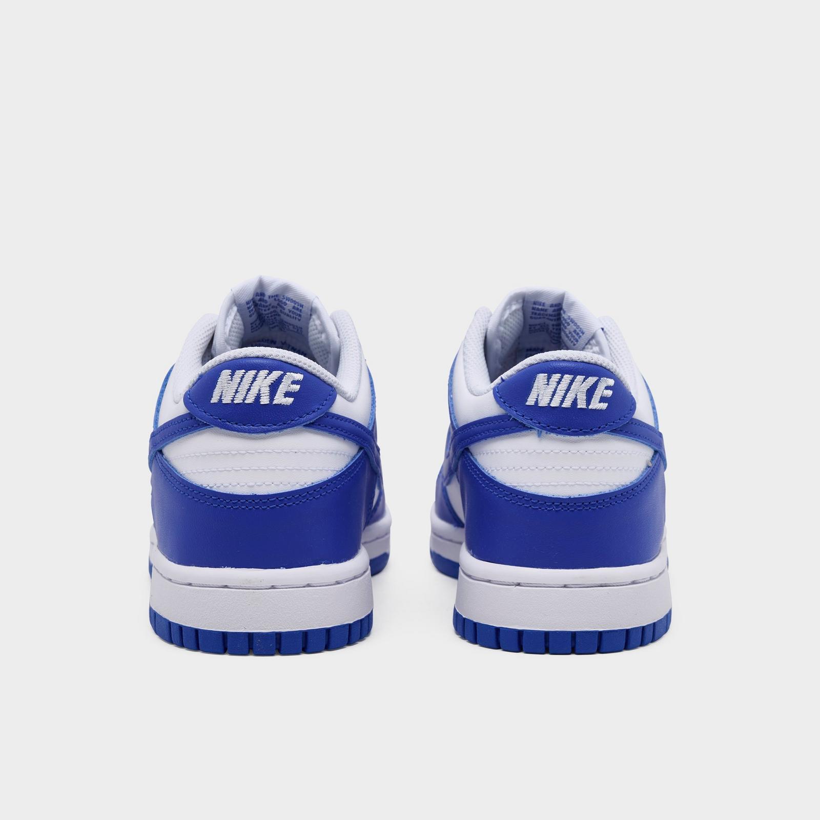 Big Kids' Nike Dunk Low Casual Shoes - White/Hyper Royal/Hyper Royal