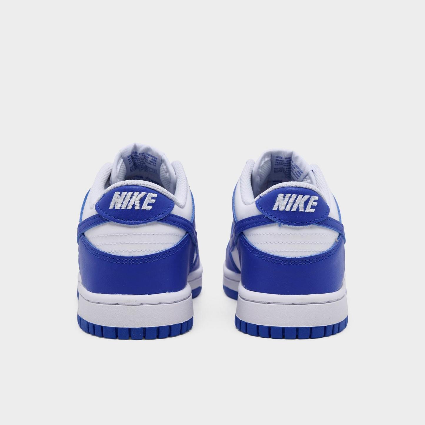 Big Kids' Nike Dunk Low Casual Shoes - White/Hyper Royal/Hyper Royal