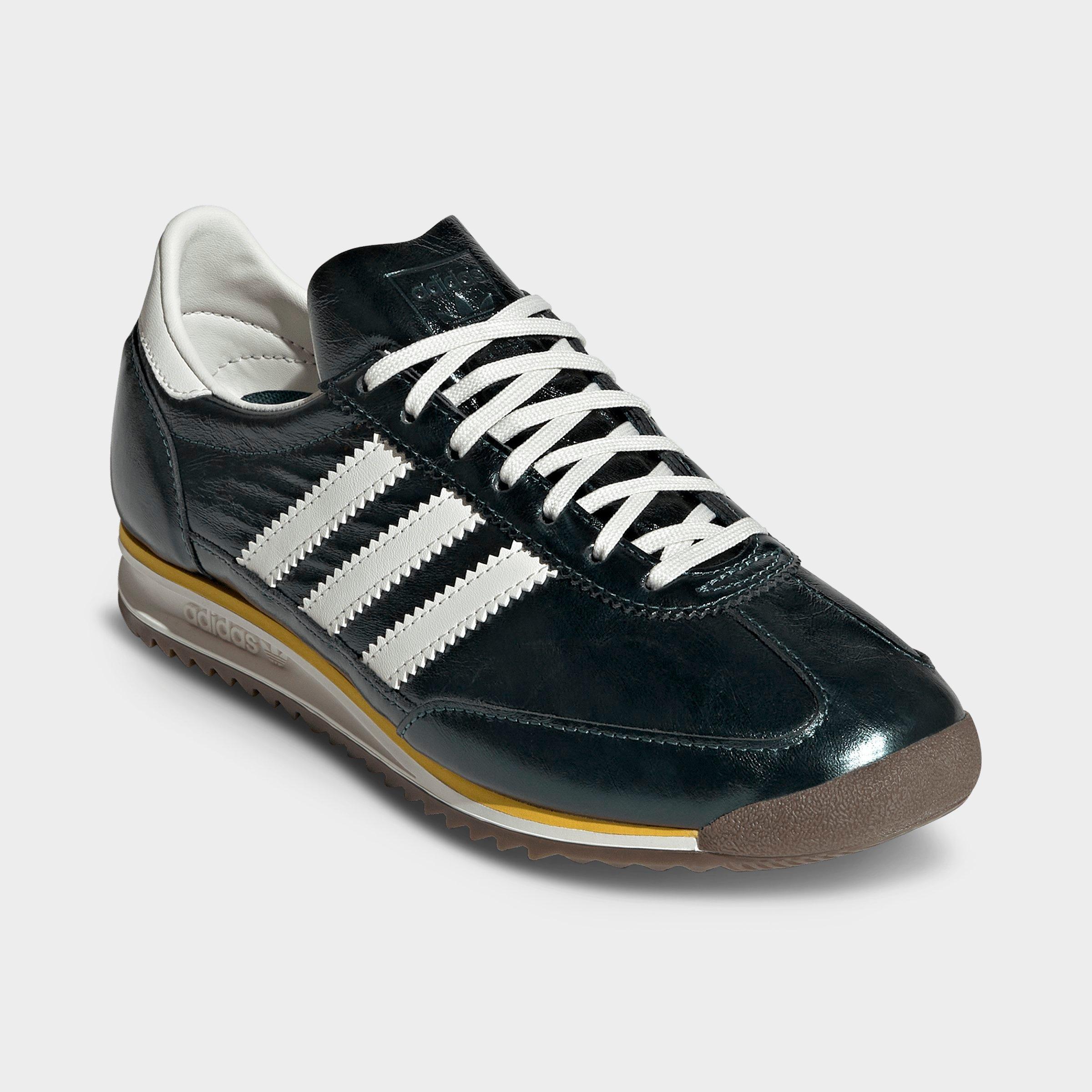 Women's adidas Originals SL 72 OG Pony Print Casual Shoes - Rich Green/Off White/Gum - Both shoes facing left