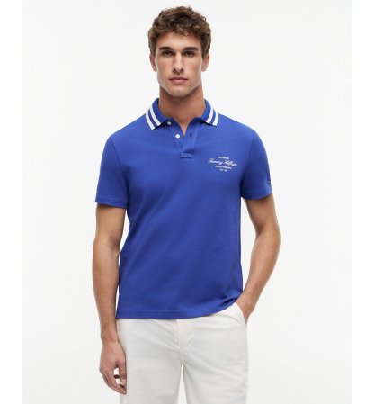 Tommy Hilfiger Men's Left Chest Logo Polo Shirt - Pigment Blue