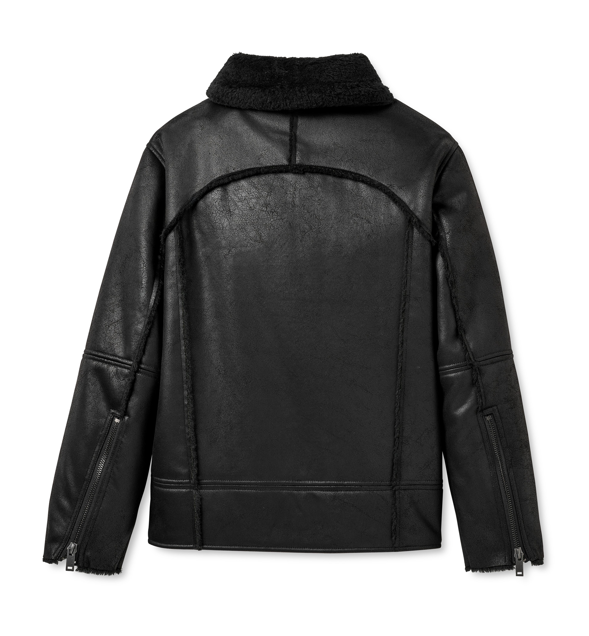 UGG® Men's Thayden Luxefluff Fleece Lined Faux Leather Jacket - Black