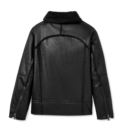UGG® Men's Thayden Luxefluff Fleece Lined Faux Leather Jacket - Black