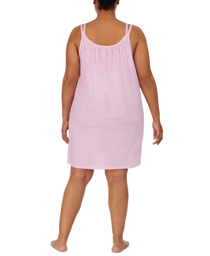 Lauren Ralph Lauren Cotton Knit Double-Strap Nightgown - Pink Stripe