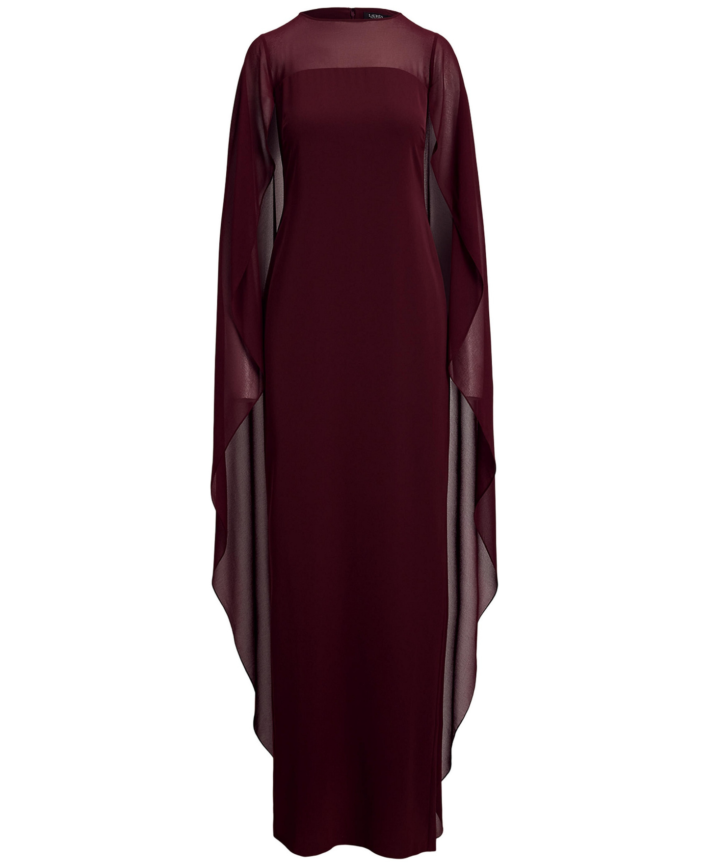 Lauren Ralph Lauren Women's Cape Georgette Gown - Dark Garnet