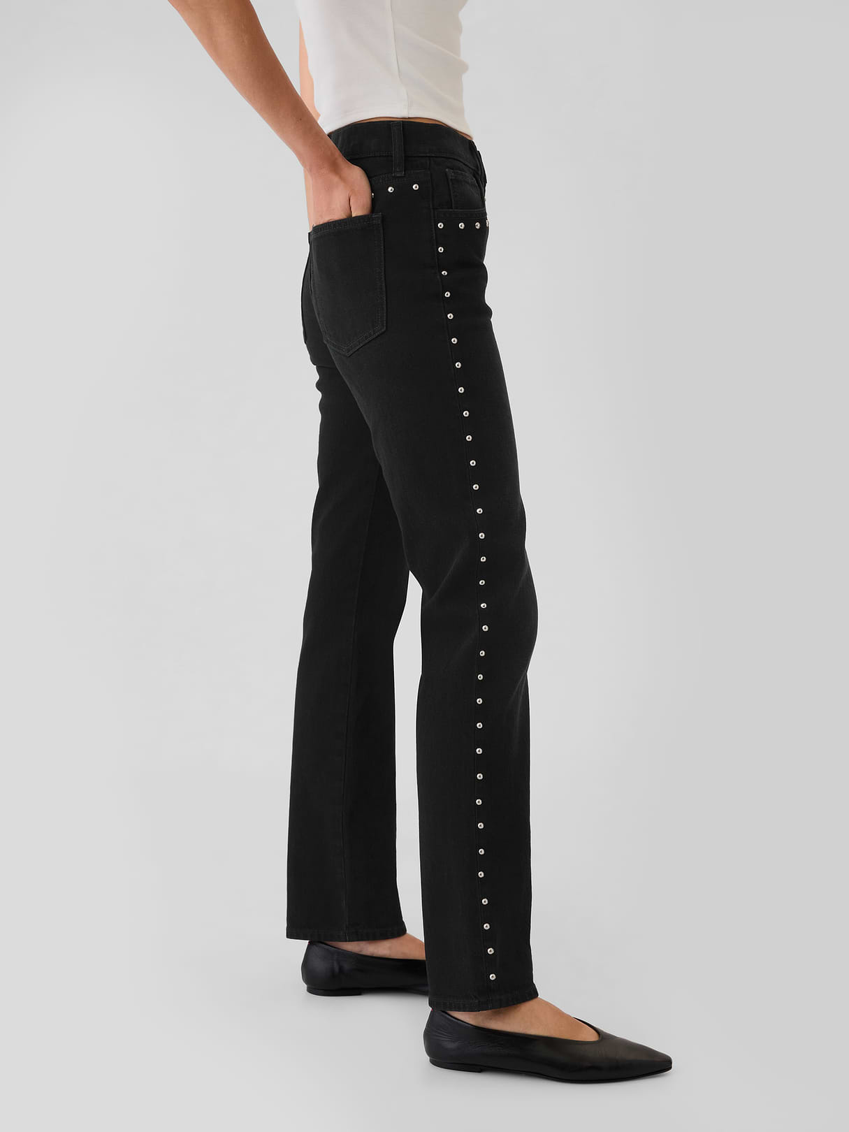 High Rise '90s Slim Straight Jeans - black