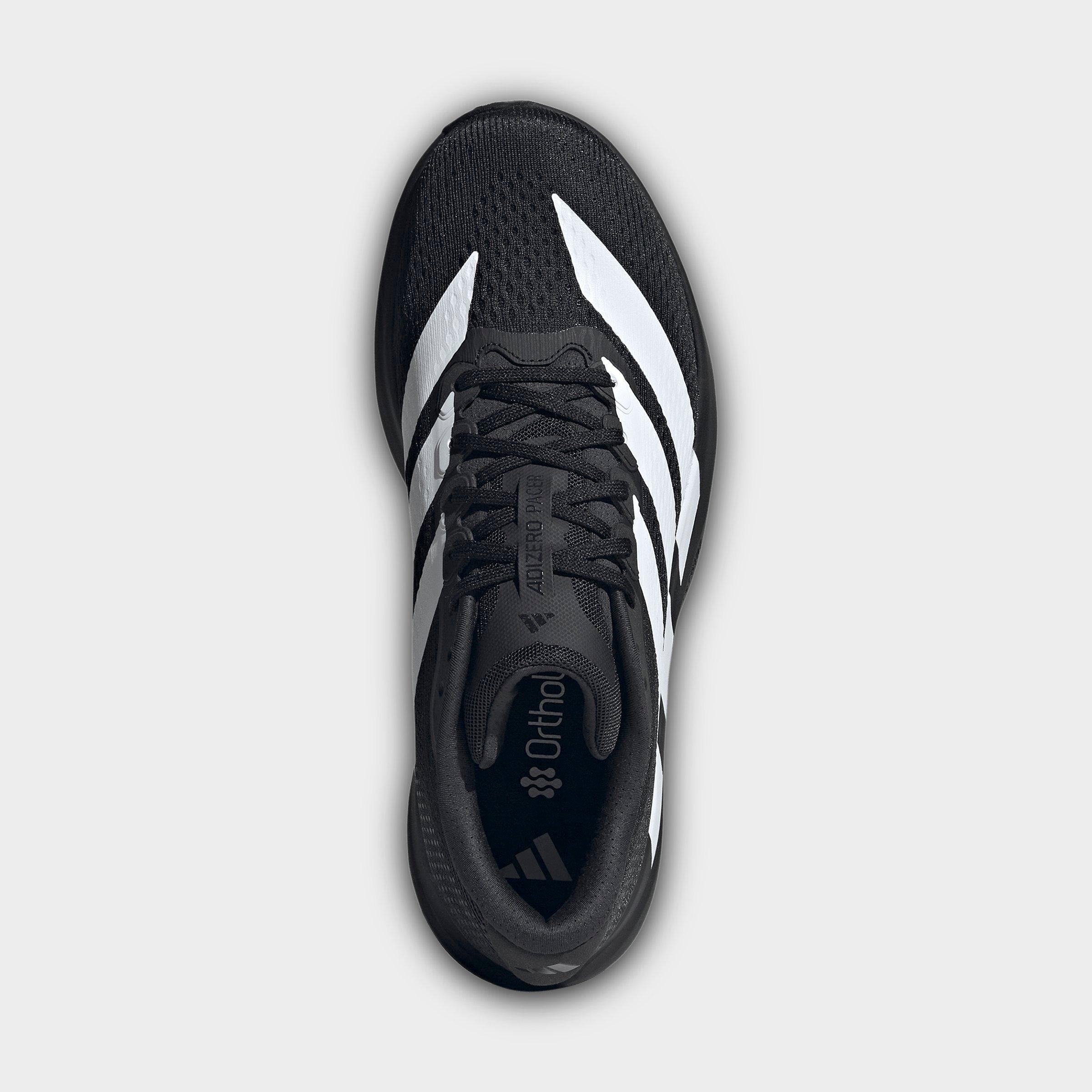 Men's adidas Adizero Pacer Running Shoes - Core Black/Cloud White/Carbon - Top view