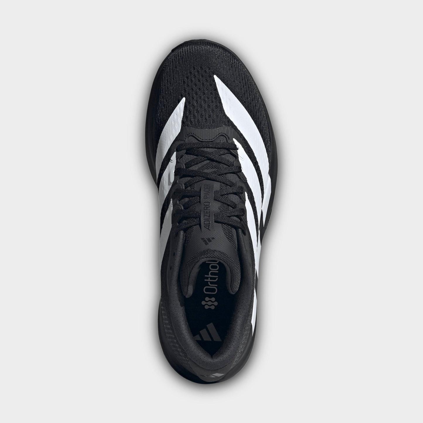 Men's adidas Adizero Pacer Running Shoes - Core Black/Cloud White/Carbon - Top view