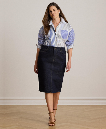 Lauren Ralph Lauren Denim Pencil Skirt - Rinse Wash