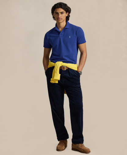 Polo Ralph Lauren Men's Custom Slim-Fit Mesh Polo Shirt - Blue Yacht/C7553
